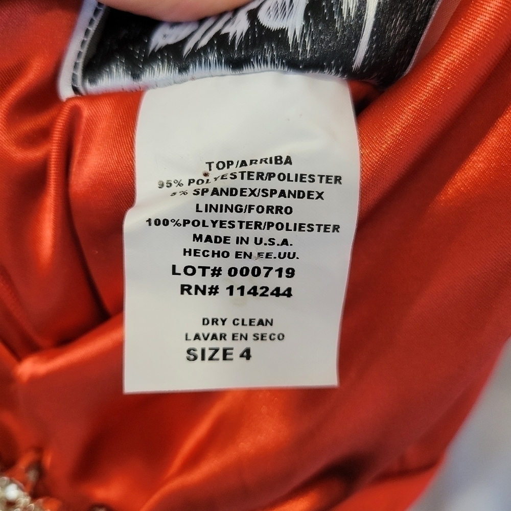 Eliza J Orange Satin Sleeveless Special Occasion Cocktail Dress Size 4 - Picture 10 of 10